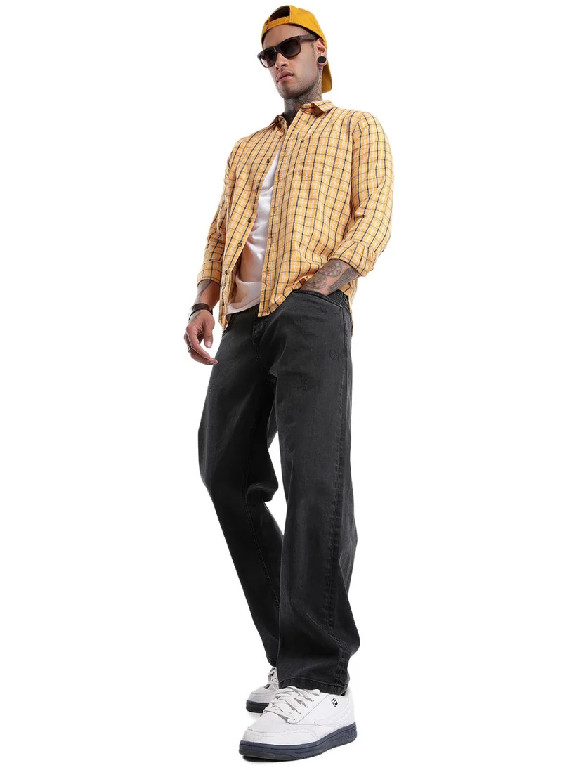 Wrogn Urban Yellow Checkered Shirt